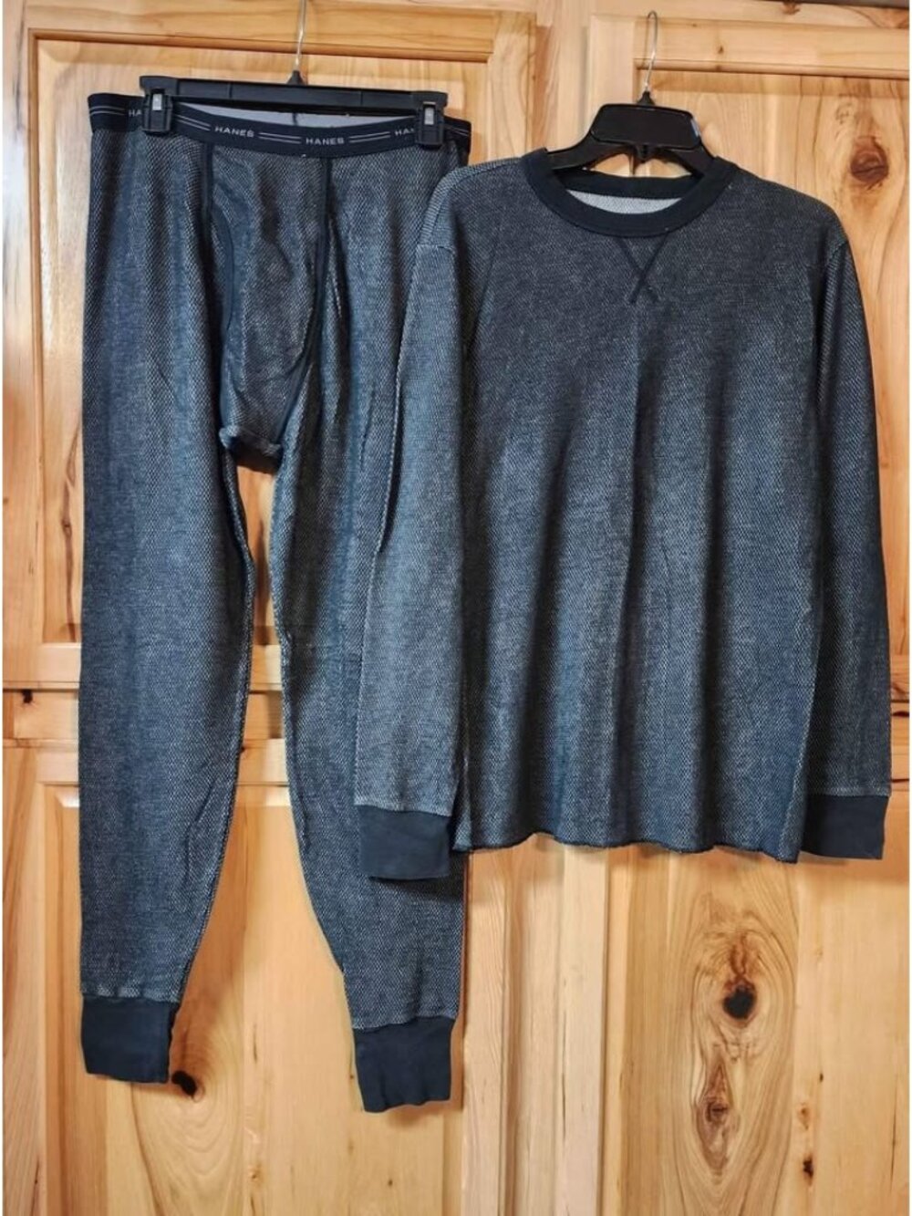Hanes Thermal Waffle Base Layer Long Johns Set Large